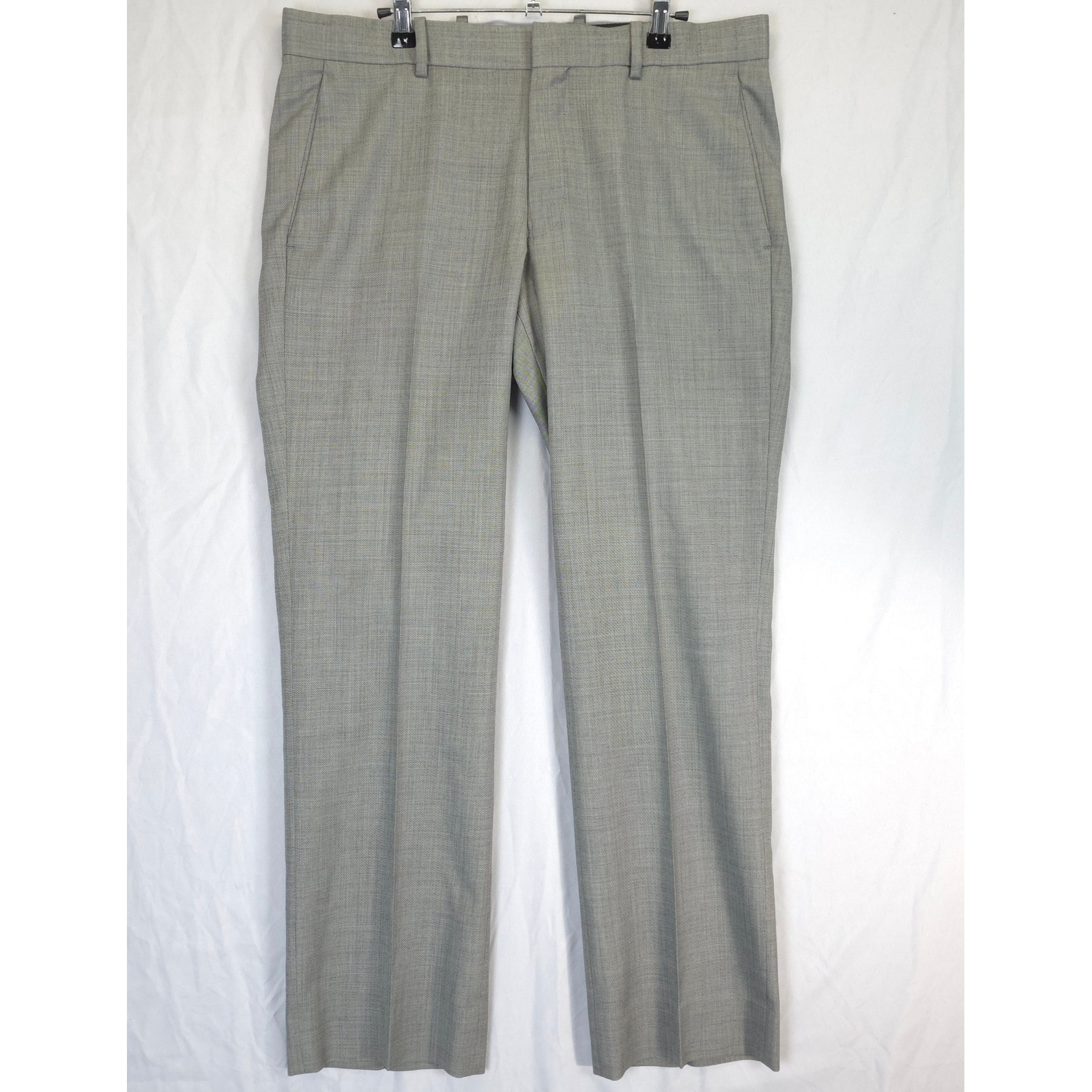 Theory Wool Blend Dress Pants Mens 34 Gray Tailored Office Business Trousers